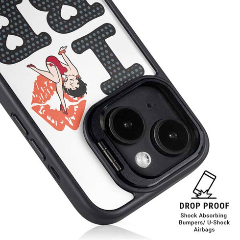 Betty Boop I Love BB iPhone 15 Kickstand Case